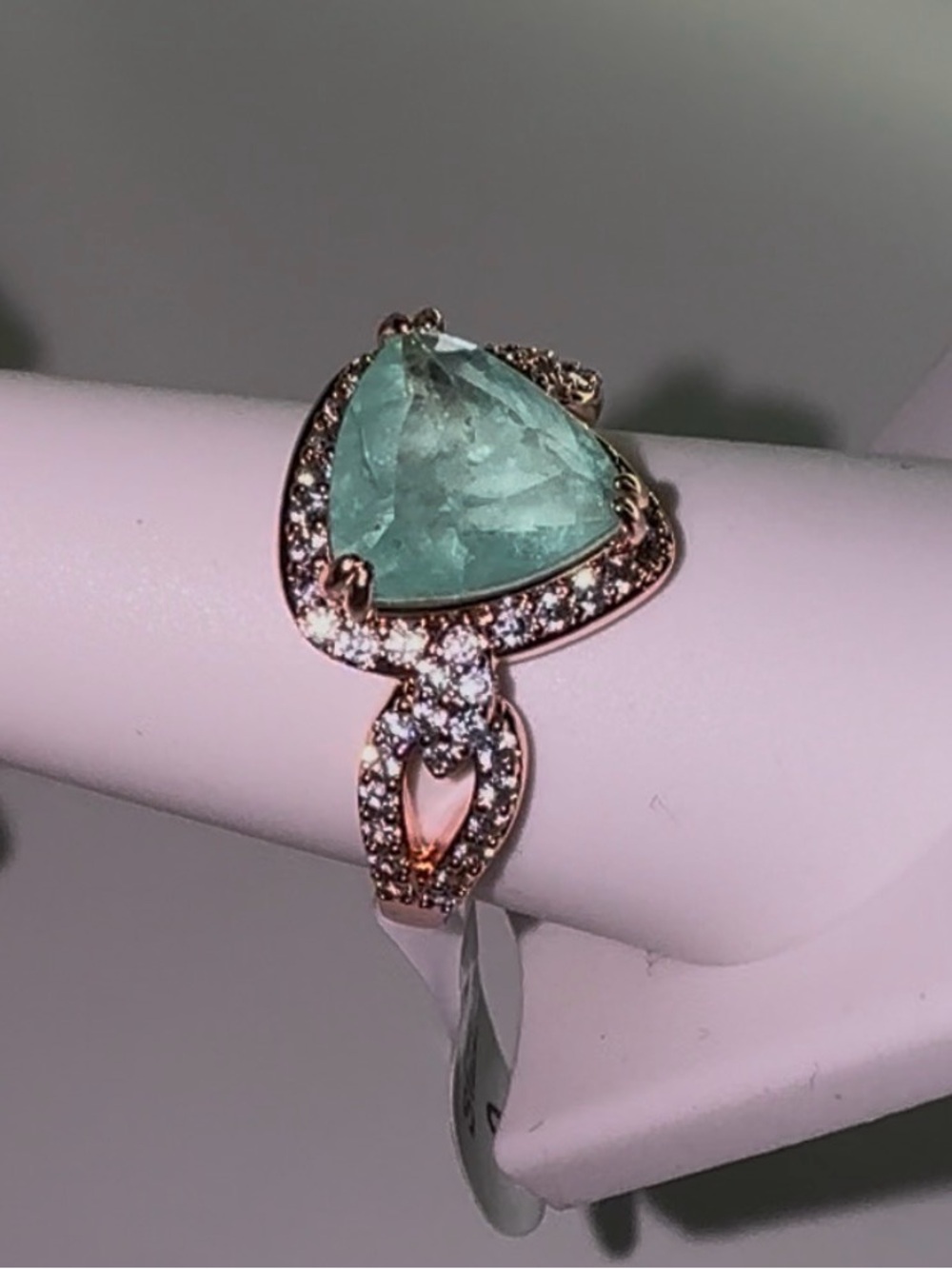 Bomb Party Rose Gold Ring with Mint Green Stone